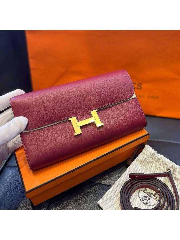 Constance long to go woc cross bag rouge grenat gold - HERMES - BALAAN 2