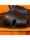 Men's Izmir Sandals Calfskin Black Blue Points - HERMES - BALAAN 6