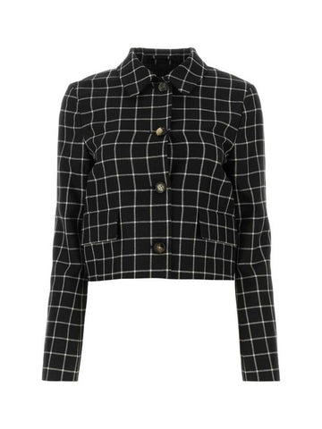 Checked Wool Jacket Black - MARNI - BALAAN 1