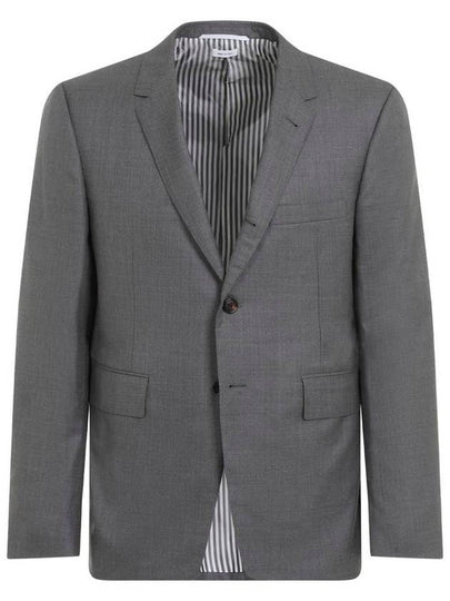 Super 120S Wool Twill Single Breasted Classic Jacket Grey - THOM BROWNE - BALAAN 2