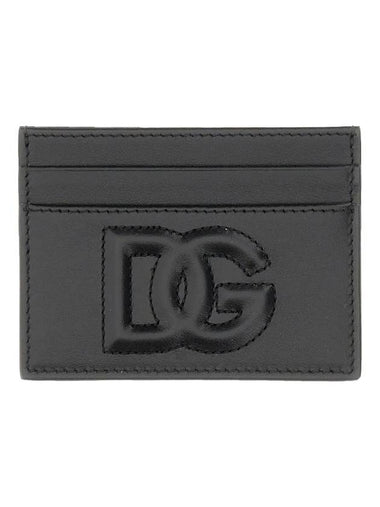 logo leather card wallet black - DOLCE&GABBANA - BALAAN 1