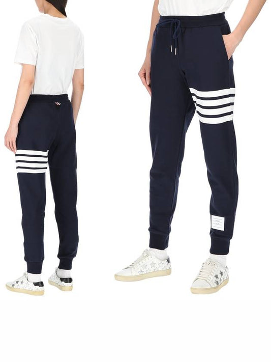 Women's Engineer 4 Bar Cotton Loopback Knit Track Pants Navy - THOM BROWNE - BALAAN 2