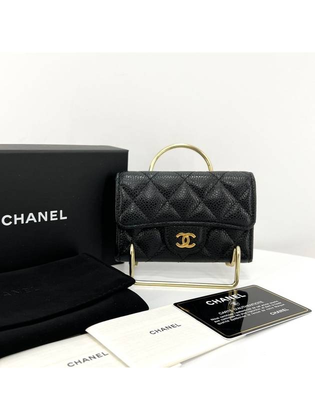 Caviar flap card wallet black - CHANEL - BALAAN 3