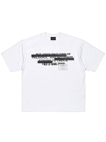 Hidden Slogan Pigment Short Sleeve T-Shirt White - BLACKBLOND - BALAAN 1