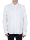 Heart Logo Tonal Cotton Poplin Long Sleeve Shirt White - AMI - BALAAN 2