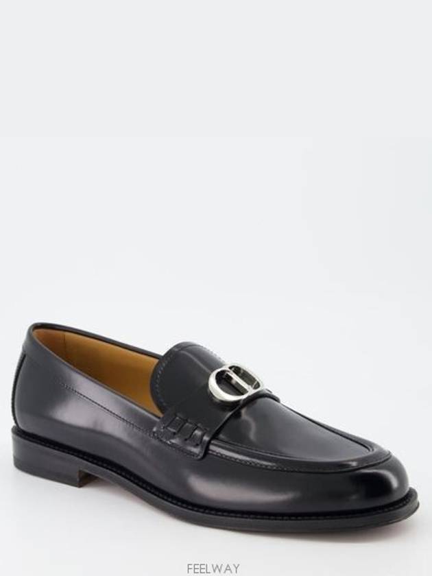 Granville CD Logo Leather Loafers Black Polished - DIOR - BALAAN 4