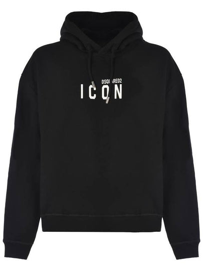 Icon Relax Fit Hoodie Sweatshirt Black - DSQUARED2 - BALAAN 2