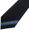 Interlocking G Stripe Silk Tie Navy - GUCCI - BALAAN 4