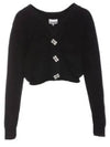 butterfly button alpaca wool cardigan black - GANNI - BALAAN 2