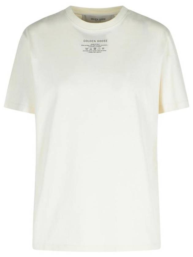 Black Lettering Cotton Short Sleeve T-Shirt White - GOLDEN GOOSE - BALAAN 2