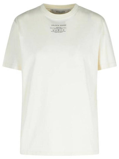 Black Lettering Cotton Short Sleeve T-Shirt White - GOLDEN GOOSE - BALAAN 2