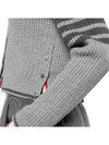 4 Bar Cable Wool Crop Cardigan Grey - THOM BROWNE - BALAAN 5