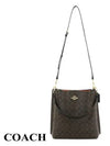 Mollie Signature Canvas Bucket Bag Brown - COACH - BALAAN 5