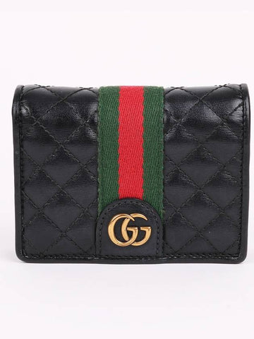 GG Marmont Quilted Black Half Wallet 536453 - GUCCI - BALAAN 1