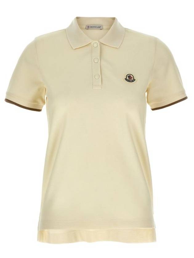 Logo Patch Cotton Short Sleeve Polo Shirt White - MONCLER - BALAAN 2