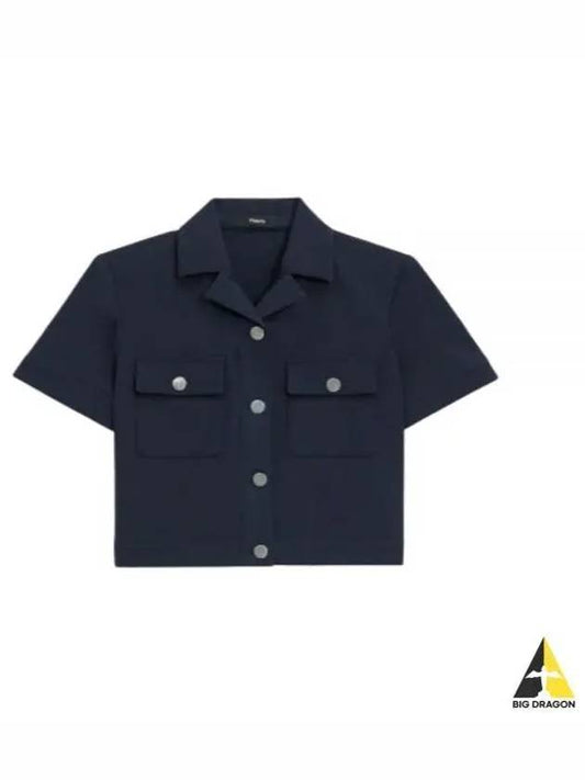 Short Sleeve Military Shirt in Neoteric Twill O0304104 G4K - THEORY - BALAAN 1