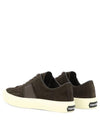 Logo Detail Suede Low Top Sneakers Brown - TOM FORD - BALAAN 5