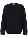 Wappen Patch Crew Neck Cotton Sweatshirt Black - STONE ISLAND - BALAAN 3