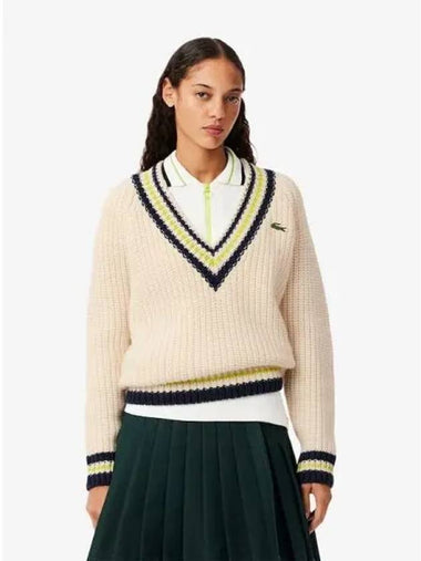 Women s V neck tennis sweater AF2563 54N I63 Domestic product GQ2N24092437945 - LACOSTE - BALAAN 1