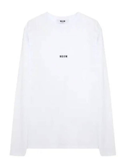 Micro Logo Print Long Sleeve T-Shirt White - MSGM - BALAAN 2