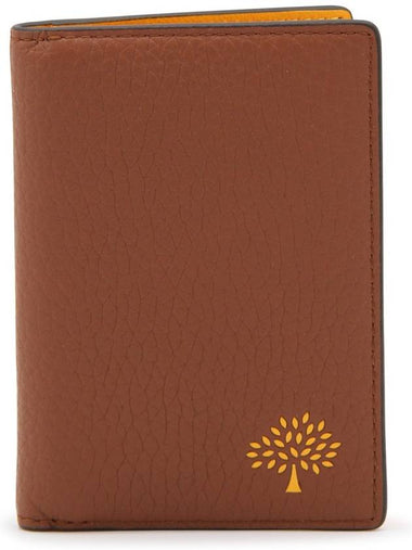 Signature Tree Print Heavy Grain Leather Card Wallet Brown - MULBERRY - BALAAN 1