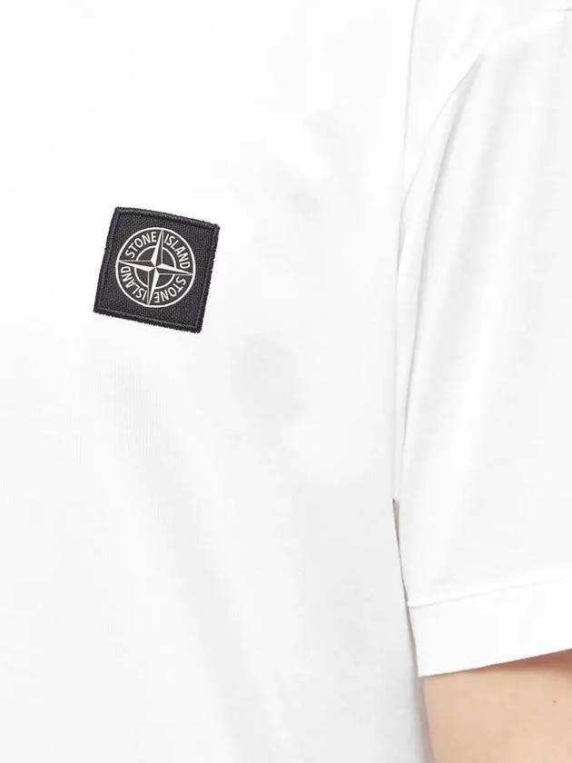 Logo Patch Cotton Short Sleeve T-Shirt White - STONE ISLAND - BALAAN 3