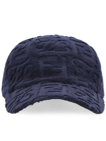 FF all over logo pattern ball cap blue - FENDI - BALAAN.