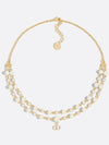 Petit CD Treasure Necklace Gold Finish Metal - DIOR - BALAAN 1