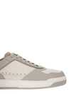 Logo Patch Leather Low Top Sneakers Grey - BRUNELLO CUCINELLI - BALAAN 7