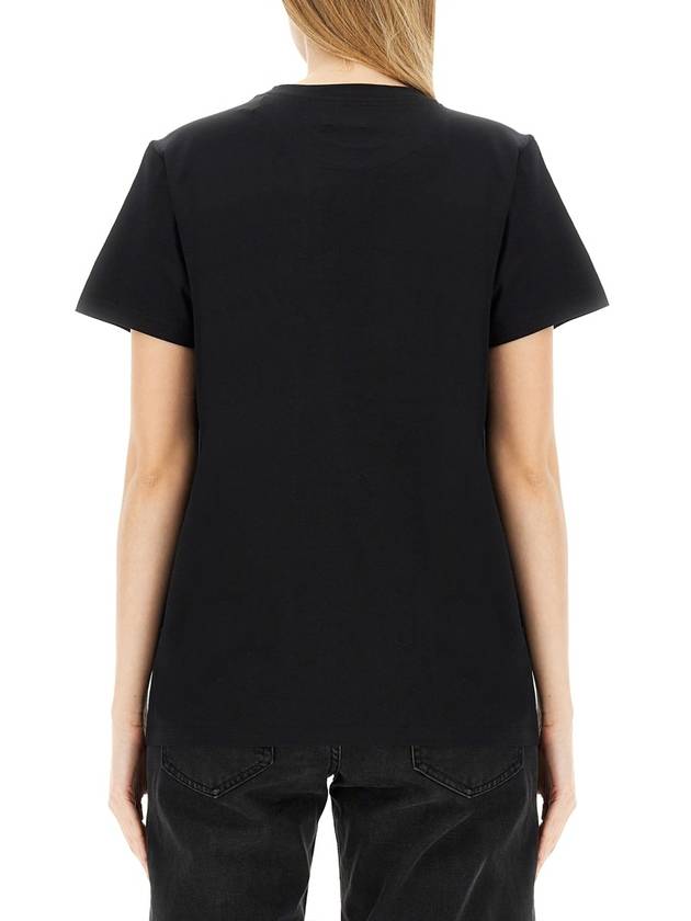 Vidal Embroidered Logo Cotton Short Sleeve T-Shirt Black - ISABEL MARANT - BALAAN 4