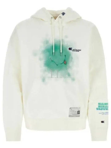 A10HD721 White Graphic Print Hoodie - MIHARA YASUHIRO - BALAAN 1