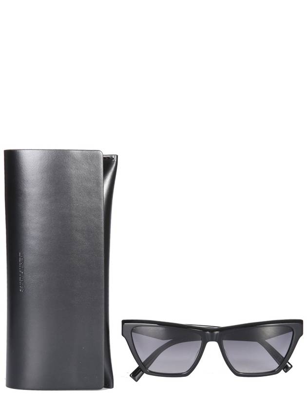 SL M103 Gold Logo Cat Eye Sunglasses Black - SAINT LAURENT - BALAAN 4