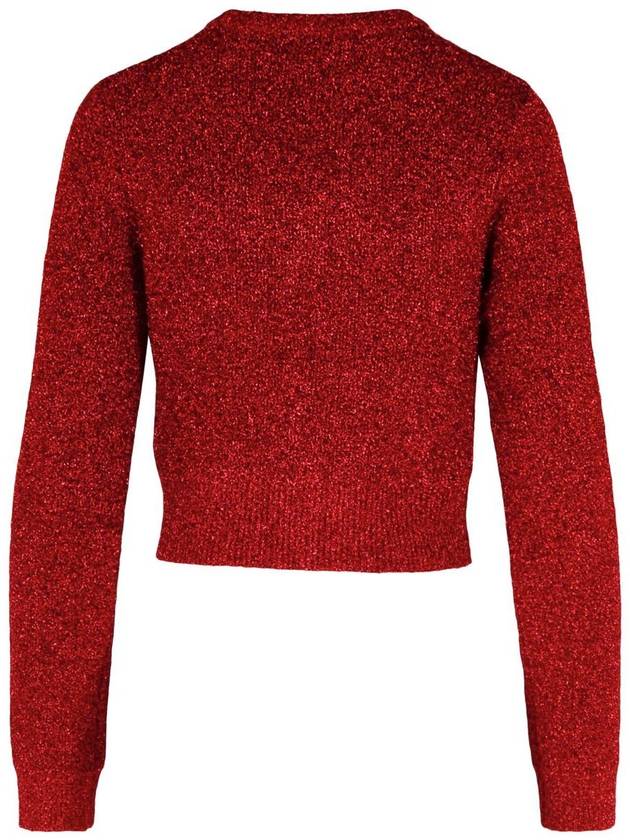 Ganni 'Sparkle' Red Wool Blend Cardigan - GANNI - BALAAN 3