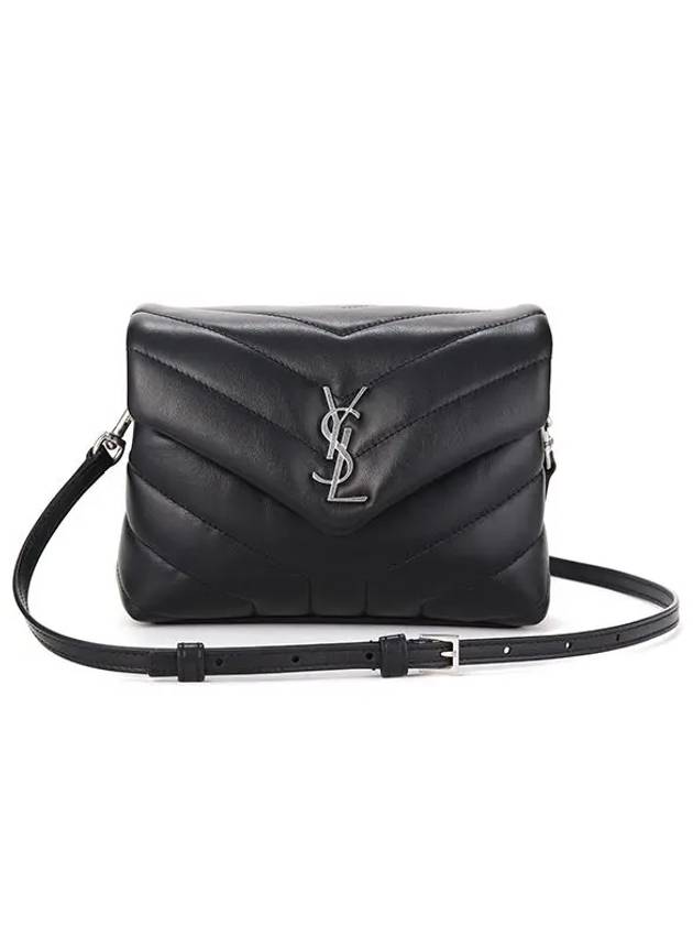 Toy Loulou Strap Shoulder Bag In Quilted Leather Black - SAINT LAURENT - BALAAN 4