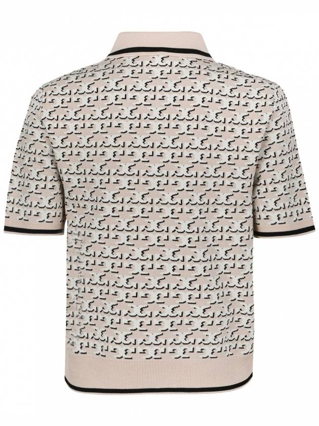 Logo Jacquard Polo Shirt Apricot Blush - TORY BURCH - BALAAN 3