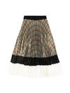 Women's Check Accordion Pleated Skirt Green - PEOPLE OF THE WORLD - BALAAN 2