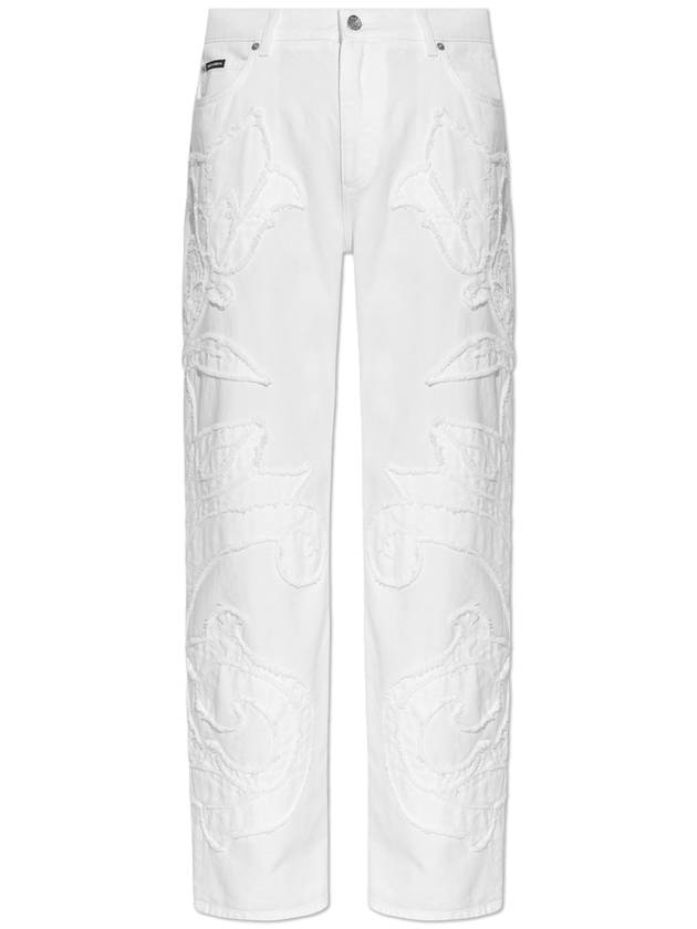 Dolce & Gabbana Jeans With Stitching, Women's, White - DOLCE&GABBANA - BALAAN 1