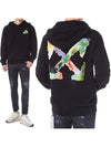 Men's Brush Arrow Cotton Hoodie Black - OFF WHITE - BALAAN 2