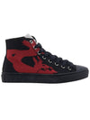 Plimsoll Vegan Leather High Top Sneakers Black Red - VIVIENNE WESTWOOD - BALAAN 3