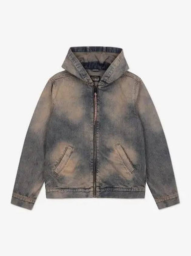 Acid Wash Hooded Denim Jacket Peach STAR70001PCH - ARIES - BALAAN 1