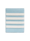 Pebble Grain Leather 4-Bar Stripe Double Card Wallet Blue - THOM BROWNE - BALAAN 4