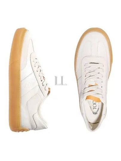 Round Toe Leather Low Top Sneakers White - TOD'S - BALAAN 2