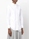 RWB Back Stripe Round Collar Classic Oxford Shirt White - THOM BROWNE - BALAAN 3