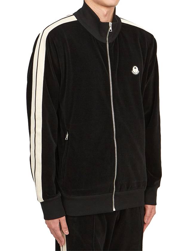 Genius Logo Patch Zip-Up Jacket Black - MONCLER - BALAAN 6