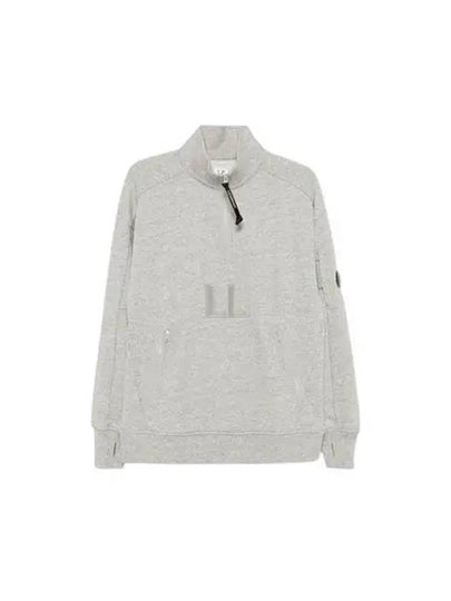 Diagonal Raised Fleece Half Zipped Sweatshirt Grey - CP COMPANY - BALAAN 2