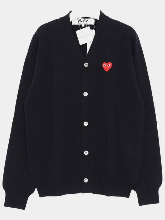 Play Red Waffen V-neck Cardigan Navy - COMME DES GARCONS - BALAAN 2