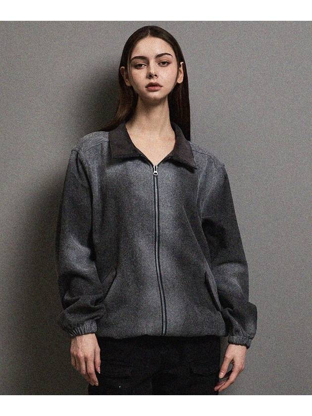 Vintage washed wool half zip-up jacket charcoal - FFEFF STUDIO - BALAAN 1