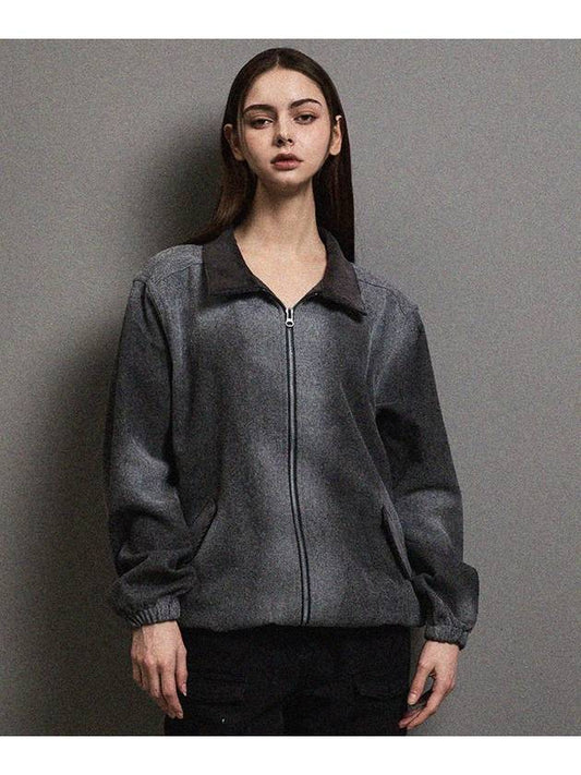 Vintage washed wool half zip-up jacket charcoal - FFEFF STUDIO - BALAAN 2