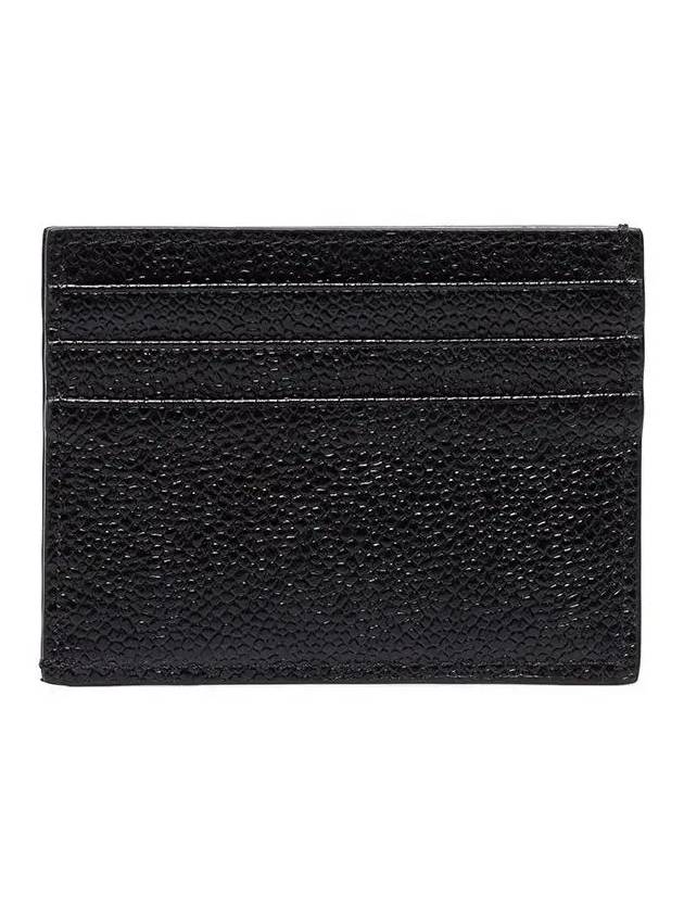 Pebble Grain Leather Stripe Note Compartment Card Wallet Black - THOM BROWNE - BALAAN 4