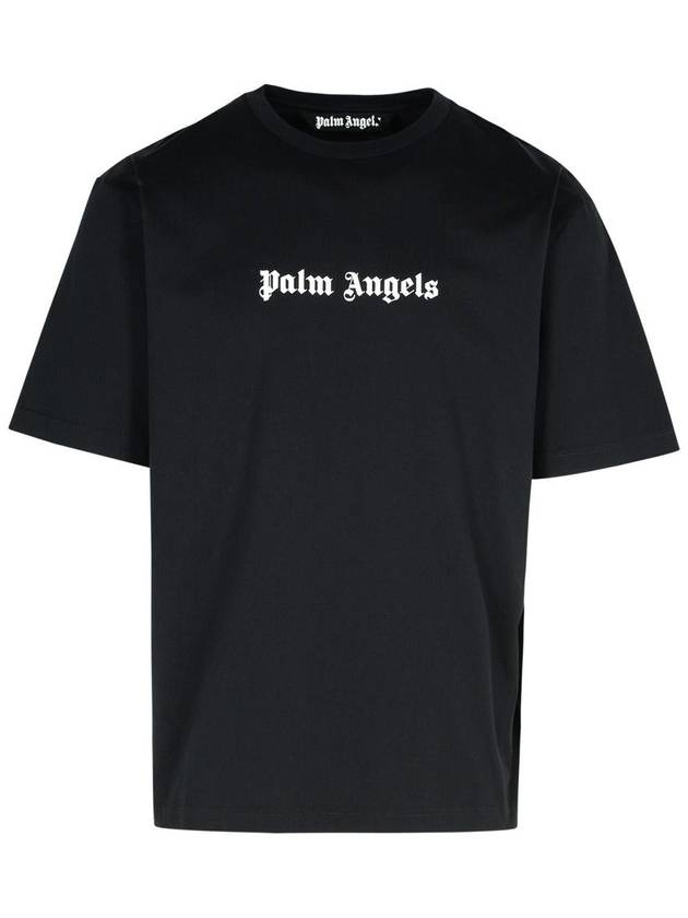 Palm Angels Black Cotton T-Shirt - PALM ANGELS - BALAAN 1